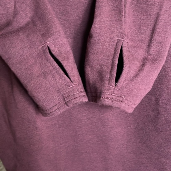 Earth Yoga Sz L Burgundy Organic Cotton Cozy Karma Sweatshirt Dress - Picture 9 of 16
